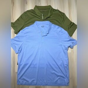 UNTUCKit Lot Of TWO (2) Damaschino Polos Men Wrinkle Free Blue & Green Size 3XL